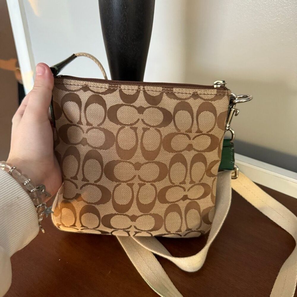 Coach Park Signature Swingback Monogram Crossbody Purse - Picture 3 of 7